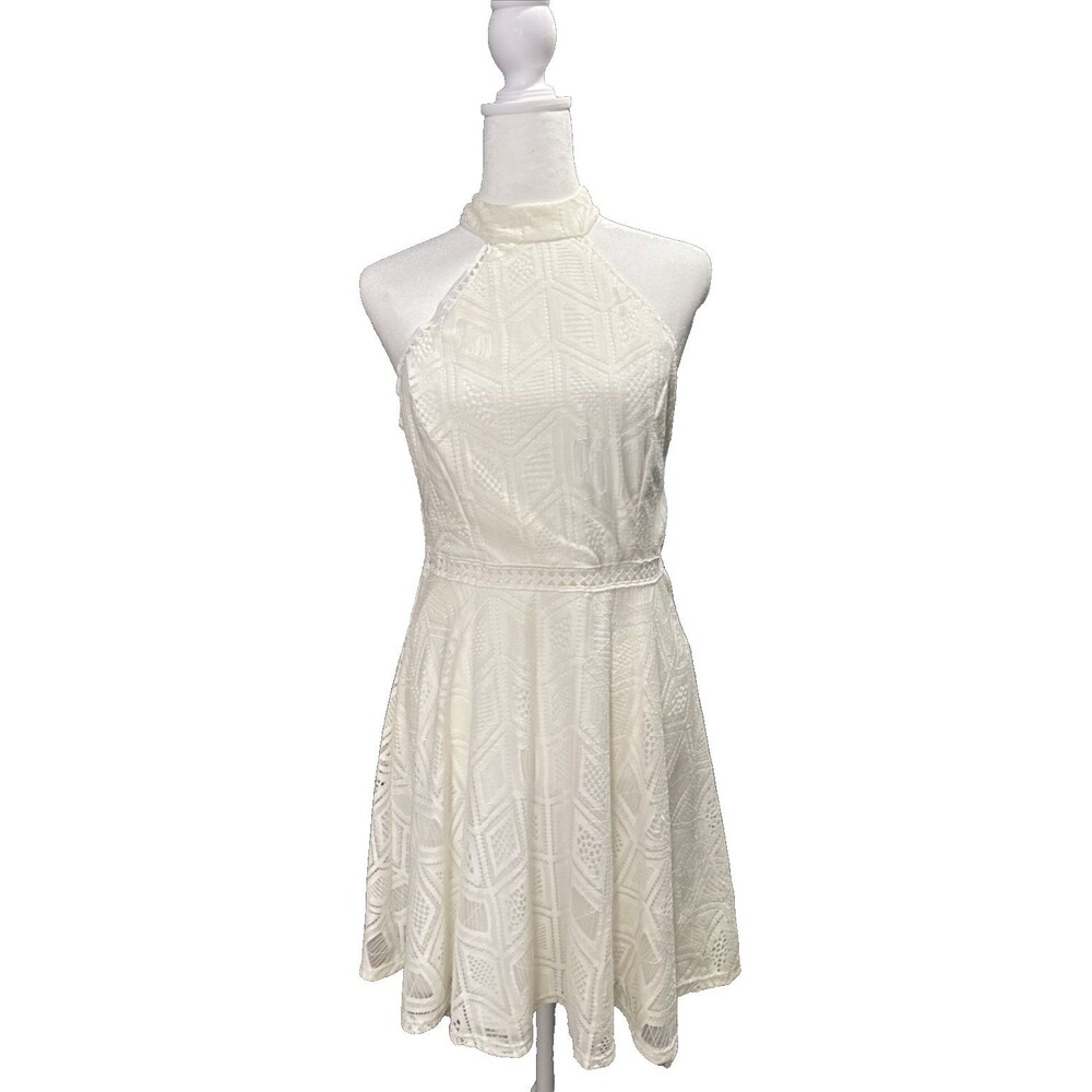City Studio NWT Ivory Lace Overlay Cocktail Dress Sz 9 Romantic Boho-Chic Preppy